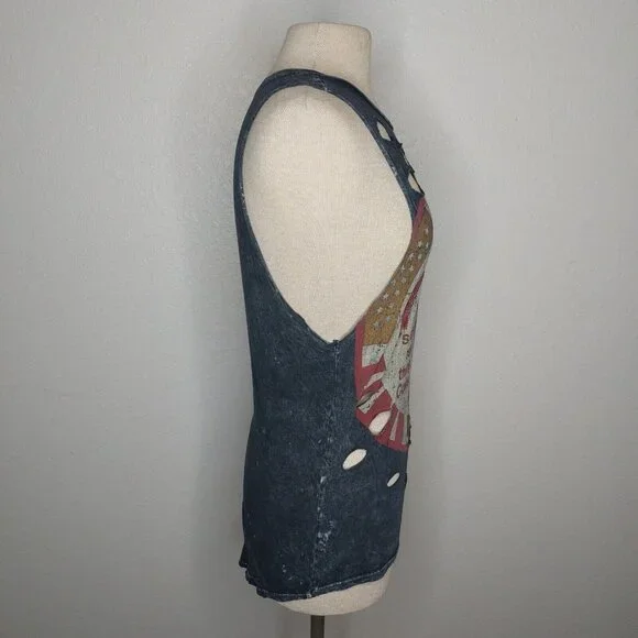 Coca Cola Womens Tank Top Small The Classic Grey Distressed Holes Party Favorite - Picture 8 of 12